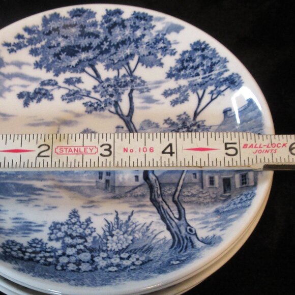 Vintage English Village Dish Set 4pc Saucer Set - Picture 3 of 4